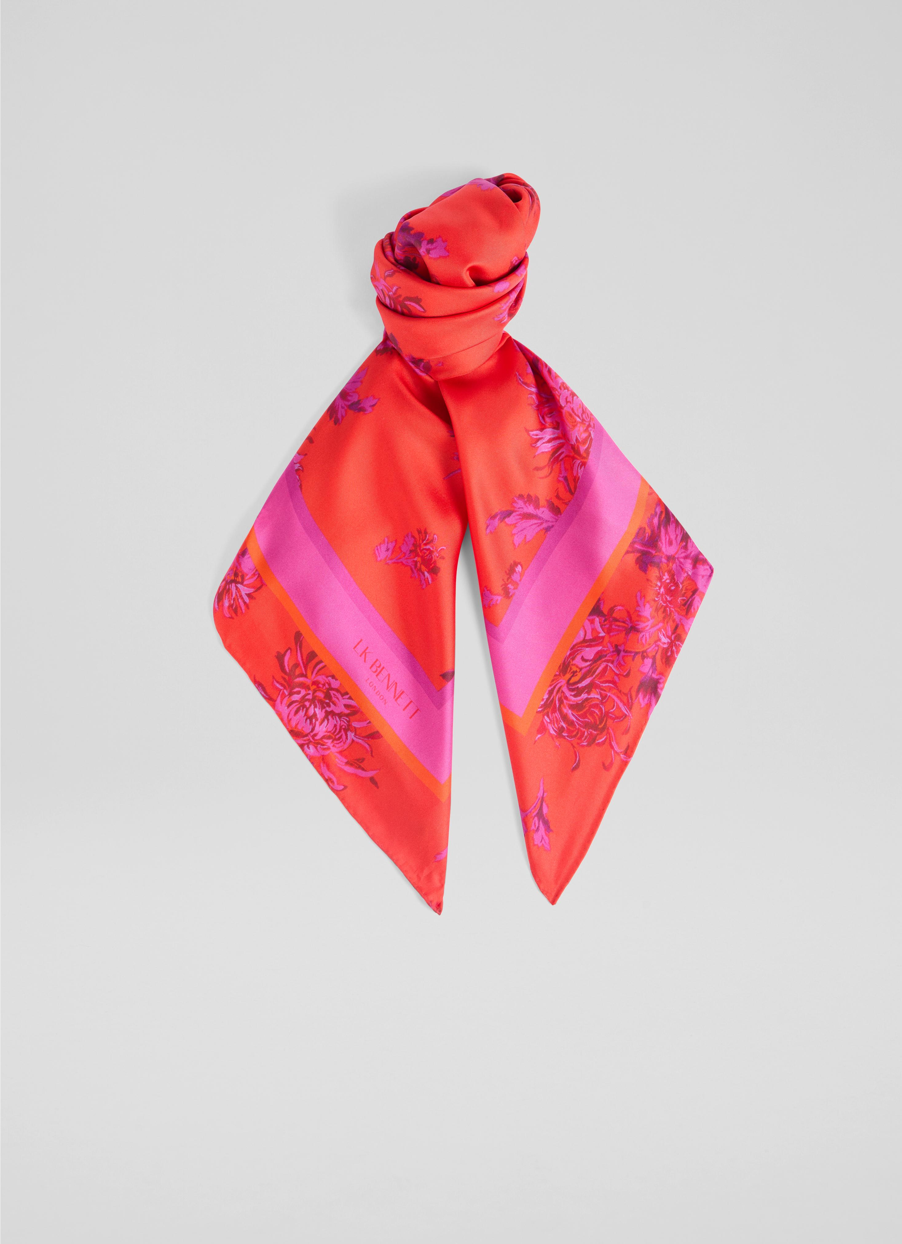 Alina Purple Print Silk Scarf | Partywear | Occasionwear | L.K.